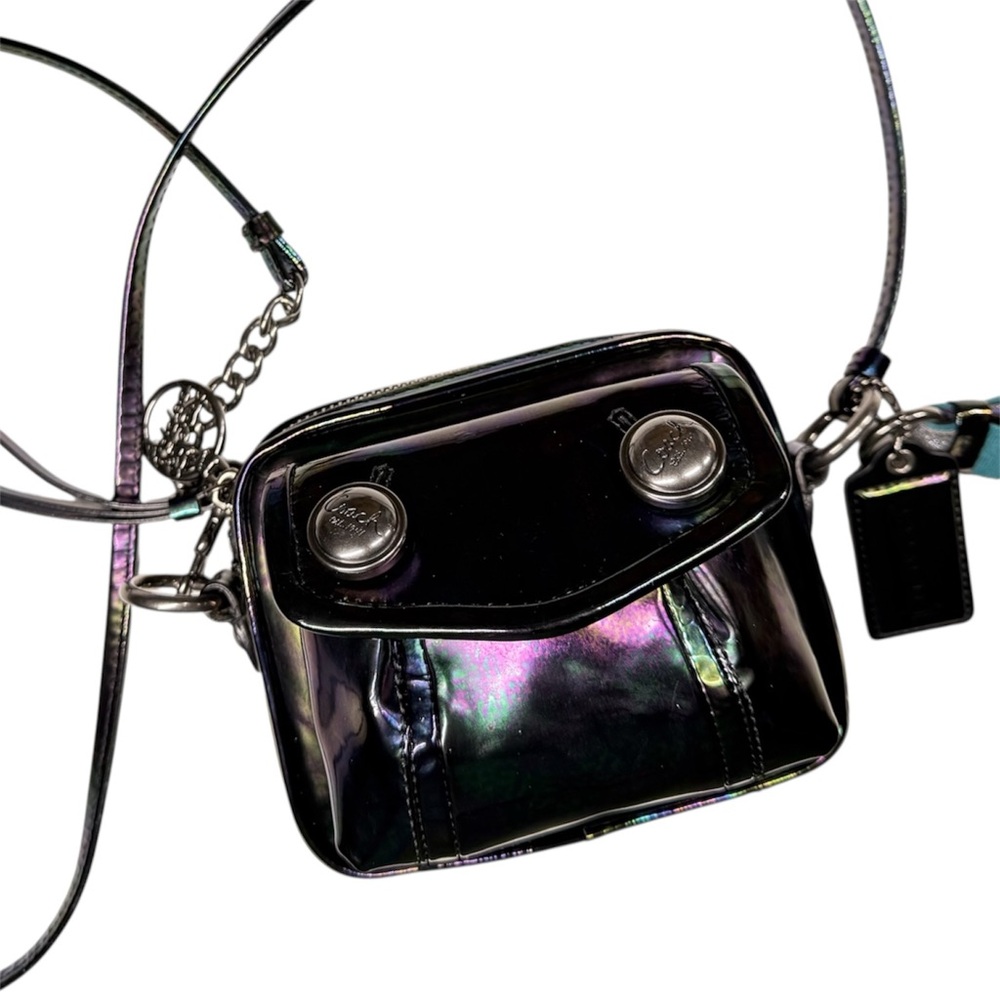 Rare Coach Poppy Oil Slick Boxy Bag in Black Patent Leather - Style No. 18925 - Picture 3 of 13